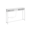 Miniatyrbillede 1 af 8: Rootz Snehvide spånpladestålsidebord - Endebord - Natbord - Power Strip - Letvægts - Robust - Nem montering - 25 cm x 120 cm x 81,1 cm