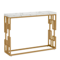 Miniatyrbillede 1 af 7: Rootz Gold konsolbord - Entrébord - Sofabord - Let at rengøre imiteret marmor - 30 cm D x 107,99 cm B x 80 cm H