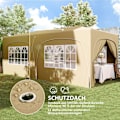 Miniatyrbillede 6 af 11: ROOTZ 3 X 6M Pop -Up Gazebo - Havetelt - Udendørs baldakin - UPF50+ UV -beskyttelse - 597 cm x 300 cm x 270 cm
