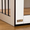 Miniatyrbillede 3 af 4: Rootz Hundebur - 2-i-1 Design Hundebur - Låsbar - Stål - Spånplade - Mørk valnød + Hvid - 106 cm x 60 cm x 76 cm