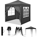 Miniatyrbild 1 av 9: Rootz Garden Gazebo - Utomhustak - Solskydd - UV-skydd - 2m x 2m x 2,4m - Metallram - 210D Oxford-tyg