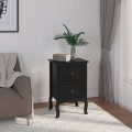Miniatyrbillede 2 af 7: Rootz hvidt sengebord - Natbord, Opbevaringsenhed - Elegant design, Multifunktionelt, Robust konstruktion - Malet MDF, Metalgreb - 40 cm x 60 cm x 30