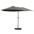 Miniatyrbillede 1 af 11: Rootz Parasol med Parasol Stand - Grå - Stål, Polyester, Abs - cm x cm x 94,48 cm