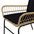 Miniatyrbillede 4 af 6: Rootz Havemøbelsæt - Bistrosæt - Boho Style - Balkonmøbler - Vejrbestandigt - Sofabord - Sædehynder - Stålrør-pe-rattan - Naturligt træ-sort - 78 x 68