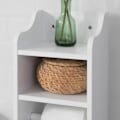 Miniatyrbillede 5 af 7: Rootz Badeværelsesskab - Toiletpapirholder - Opbevaringsorganer - Pladsbesparende design - Justerbare hylder - Hvid MDF - 20cm x 100cm x 20cm