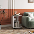 Miniatyrbillede 2 af 11: Rootz C Form sidebord - sofabord - hjørnebord - mobil fleksibilitet - E1 -spånplade - 45 x 35 x 58 cm - Hvid