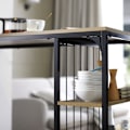 Miniatyrbillede 6 af 7: Rootz Modern Bar Bord - Køkkenbord - Spisebord - Industrielt design - Rummelig opbevaring med 3 hylder - Robust metalramme - Ridsefaste gulvbeskyttere