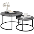 Miniatyrbild 10 av 10: Rootz 2 Set soffbord - Sidobord - Sofatisk - Spacebesparing - 78,5x78,5x46,5cm & 59x59x36,5cm - grå metallram