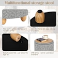 Miniatyrbillede 7 af 9: Rootz multifunktionel osmannisk - Opbevaringsskammel - Sofabord - Komfortable siddepladser - Alsidigt design - Holdbar konstruktion - 39 cm x 33 cm