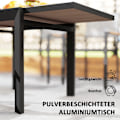 Pikkukuva 5 / 10: Rootz laajennettava puutarhapöytä - Ulko ruokapöytä - parvekepöytä - sääkestävä - 80/160 x 80 x 75 cm
