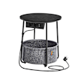 Miniatyrbillede 1 af 9: Rootz sidebord med ladestation - stikkontakt - sort - grå - spånplade stål polyester - 45 cm x 50 cm - 4,4 kg - 35 kg Kapacitet
