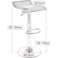 Miniatyrbillede 3 af 9: Rootz Designer barstol - Moderne barstol - Justerbar bordstol - Komfortabel, holdbar, nem vedligeholdelse - Imiteret læder - 39 cm x 38,5 cm, Højde 63