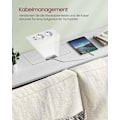 Miniatyrbillede 3 af 8: Rootz Snehvide spånpladestålsidebord - Endebord - Natbord - Power Strip - Letvægts - Robust - Nem montering - 25 cm x 120 cm x 81,1 cm