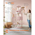 Miniatyrbillede 2 af 7: Rootz Cat-kradsestolpe - Kradser - Klatretræ - Spånpladeplys - 60 cm x 50 cm x 206 cm - Stort kattetårn - Pastelrosa - 23,5 kg