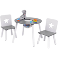 Miniatyrbillede 8 af 9: Rootz Børnesædegruppe - Stjernemønstret bord og stole - Børnemøbelsæt med opbevaring - Engagerende design - Sikkert og holdbart - MDF og fyrretræ - Bo