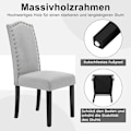 Miniatyrbild 7 av 7: Rootz Set med 4 matstolar - Högryggsstolar - Massivträstolar - Ergonomisk design - Hållbar konstruktion - Golvskydd - Linne ljusgrå - 47cm x 103cm x 6