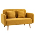 Miniatyrbillede 6 af 7: Rootz Dobbeltsofa - Polstring med hynder - Kompakt design - To-personers - Justerbar højde på fodstøtterne - Fløjlsagtig polyester - Gummitræ - Skum -