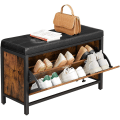 Miniatyrbillede 8 af 9: Rootz Skobænk - Skoskab - Opbevaring - 6 par sko - Industriel - 80 x 30 x 51 cm - Brun - Sort