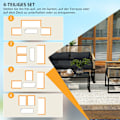 Miniatyrbillede 4 af 10: Rootz 4 stykker Rattan Garden Set - Balkon Møbler - Vejrbestandigt Sofa Set - Komfortpuder - 116 cm x 71 cm x 78 cm