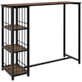 Miniatyrbillede 6 af 6: Rootz Barbord - Køkkenbord - Industrielt design - 3 hylder - Spånplade - Stål - Sort + Brun - 120 x 40 x 105 cm