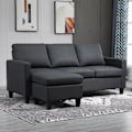 Miniatyrbillede 2 af 8: Rootz Sofa - Hjørnesofa - Stofsofa - Hjørnesofasæt - L-Shape Sofa - Mørkegrå - 197 x 139 x 91 cm