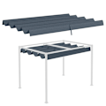 Miniatyrbillede 6 af 8: Rootz erstatningstag - Pergola tag - Solskærmsdæksel - Udtrækbart - Havepavillon - Nem montering - Polyester - Grå - 286cm x 245cm x 16cm