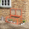 Miniatyrbillede 2 af 7: Rootz Drivhus - Cold Frame Drivhus - Cold Frame Box - Plantebed med dæksel - Træ Og Polycarbonat - Vejrbestandig - Orange - 90 x 46 x 40 cm
