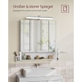 Miniatyrbillede 3 af 7: Rootz Badeværelsesskab - Opbevaringsenhed - Organizer - Spånplade - MDF - Metal - Glasspejl - 16,5 cm x 70 cm x 75 cm - Cloud White - 20 kg Kapacitet