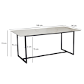 Miniatyrbillede 4 af 6: Rootz stort rektangulært spisebord - moderne marmorlook - Robuste metalben - Sæder til 8 personer - 180 cm x 90 cm x 76 cm