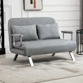 Miniatyrbillede 2 af 4: Rootz Sovesofa - Dobbeltsofa - Gæsteseng - Stålramme - Blødt imiteret ruskindsbetræk - Inklusiv 2 puder - Fløjlspolyester - Grå - 105W x 60D x 37H cm