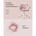 Miniatyrbild 7 av 9: Rootz Pink Swivel Chair - Kontorsstol - Rullstol - Stålstomme - Foam Vaddering - 69cm x 65cm x (83-93cm) - Justerbar höjd