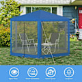 Miniatyrbild 5 av 8: Rootz Outdoor Gazebo - Trädgårdspaviljong - Skyddsskydd - UV- och skuggaskydd - Myggnät som andas - Enkel montering - 380cm x 250cm x 328cm