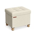 Pikkukuva 1 / 6: Rootz Storage Ottoman - Jalkatuki - Pehmustettu jakkara - MDF-kangas - 25D Foam - 32cm x 40cm x 33,5cm - Kermanvalkoinen