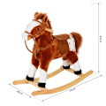 Miniatyrbillede 2 af 8: Rootz børne gyngehest - brun - plys, poppel - 29,13 cm x 11,02 cm x 25,6 cm