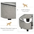 Pikkukuva 6 / 10: Rootz Dog Sofa - Dog Bed - Dog Mat - Pet Sofa - Natural Wood+Plush - Grey - 66.5 x 45 x 35.5 cm