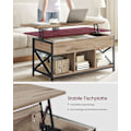 Miniatyrbillede 4 af 8: Rootz Sofabord - Centertabel - Stue Bord - Justerbar højde - 50 x 100 x (46,5-62) cm - Brun sort
