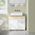 Miniatyrbillede 8 af 8: Rootz MDF vask underskab - Badeværelsesvask - Opbevaringsenhed - Cloud White-Natural Beige - Medium Density Fiberboard - 30cm x 70cm x 64cm - 20cm x 1