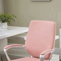 Miniatyrbillede 5 af 5: Rootz Kontorstol - Skrivebordsstol - Hjemmekontorstol - Med Vippefunktion - Pink/Hvid - 62x69x92-100 cm