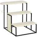 Miniatyrbillede 7 af 7: Rootz Kattetrappe - Med skrabebræt - 3 trin - Legetøjskugle - Robust - Stål + Sisal - Cremehvid + Sort - 51 x 54 x 53 cm