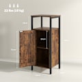 Miniatyrbillede 3 af 5: Rootz Sidebord - Sengebord - Skab i industriel stil - Justerbar opbevaring - 34 cm x 30 cm x 80 cm