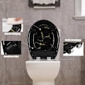 Miniatyrbild 7 av 9: Rootz Soft Close Toalettsits - Ovalt O-format toalettlock - Duroplast - Guldglitter - 37,1 cm x 45,5 cm - Tyst stängning - 175 kg Kapacitet