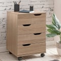 Miniatyrbillede 6 af 7: Rootz rullecontainer Sonoma 40x60x40cm skuffeskab kontorcontainer - Skrivebordscontainer med skuffer - Kontorcontainer Sidecontainer med hjul - Lille