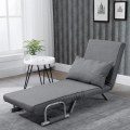 Miniatyrbillede 4 af 5: Rootz Sovesofa - Lænestolsseng - Sovesofa Med Armlæn - 3-i-1 Lænestolsseng - Gæsteseng - Foldemadras - Foldeseng - Chaiselong - Multifunktion - Grå -