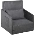 Miniatyrbillede 1 af 9: Rootz Sovesofa - Lænestolsseng - Vaskbart betræk - Enkeltgulvsstol - Blød lænestol - Blød - Grå - 70 x 76 x 77 cm
