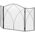 Miniatyrbillede 1 af 8: Rootz Pejsebeskyttelsesgitter - Ildvagt - Brandskærm - Metalkonstruktion - Foldbare paneler - Pulverlakering - 126cm x 76cm x 2cm