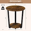 Miniatyrbild 3 av 9: Rootz runt sidobord - Soffbord - Avslutsbord - 2 hyllor - Solid och robust - 50cm x 53cm x 50cm