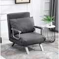 Miniatyrbillede 2 af 5: Rootz Relax lænestol - Gæsteseng - Armlæn - 3-i-1 - Chaiselong - Pude - Grå - 65 x 69 x 80 cm