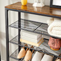 Miniatyrbillede 9 af 10: Rootz Skostativ - Skoskab - 5 niveauer - Sideskab - 20 par sko - Metalstel - Entreskab - 100 x 30 x 100 cm - Industriel - Brun - Sort