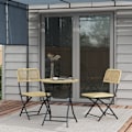Pikkukuva 2 / 8: Rootz 3-osainen bistrosetti - Ulkokalusteet - Taitettava setti - Kestävyys - 46L x 58W x 84H cm Tuoli & Ø60 x 70H cm Pöytä