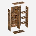Miniatyrbillede 7 af 7: Rootz reol - reol med 8 rum - reol - træ reol - moderne reol - vægmonteret reol - spånplade - vintage brun - 30 x 65,5 x 129,5 cm (D x B x H)